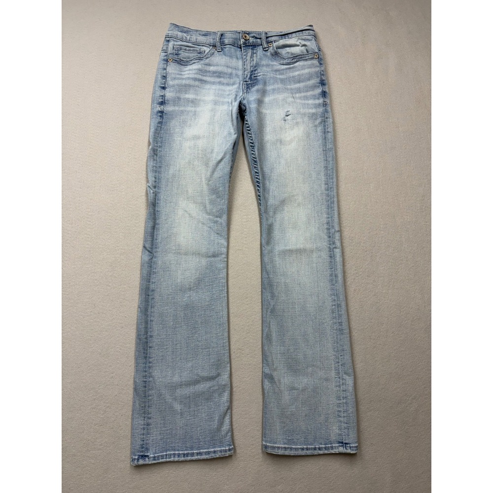 BKE Aiden Jeans Mens 31x32 Light Wash Straight Stretch Coolmax Distressed Denim